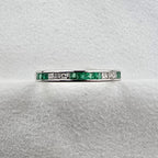 Channel Set Emerald and Diamond Band