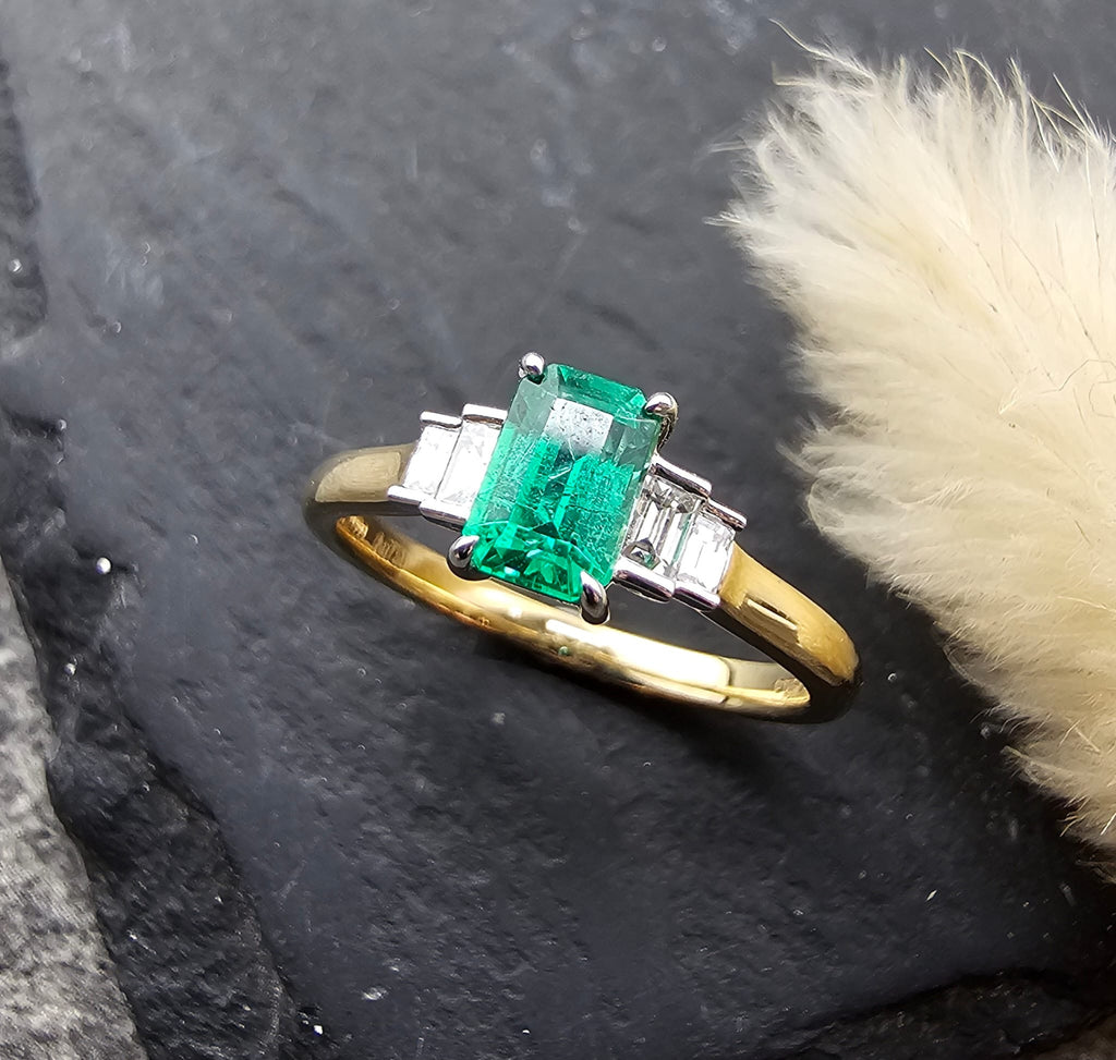 Emerald and Diamond Ring