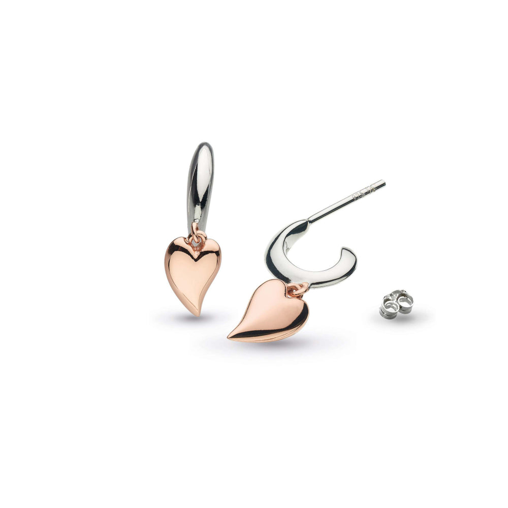 Desire Kiss Blush Mini Heart Hoop Drop Earrings
