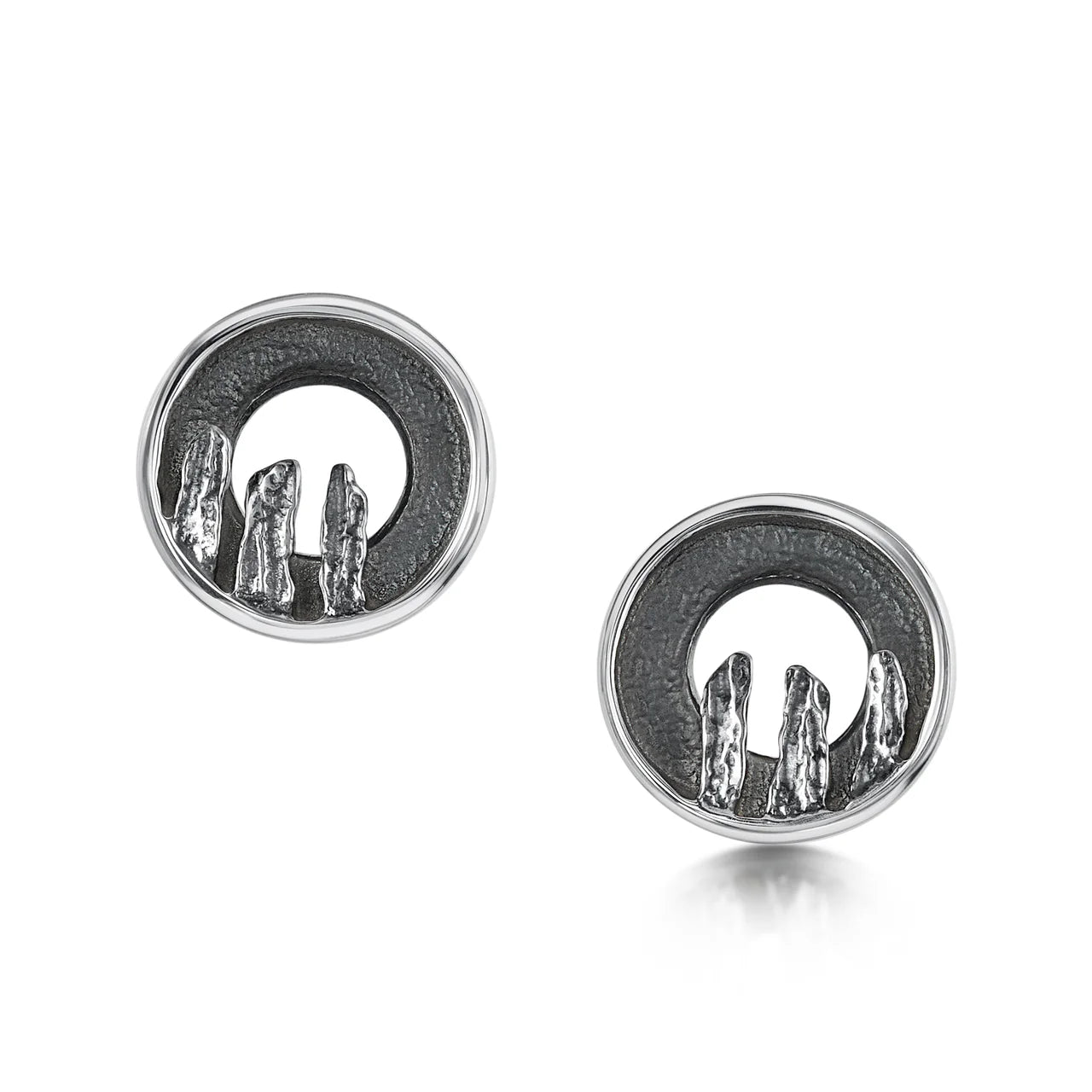 Orkney Spirit Stud Earrings in Oxidised Sterling Silver