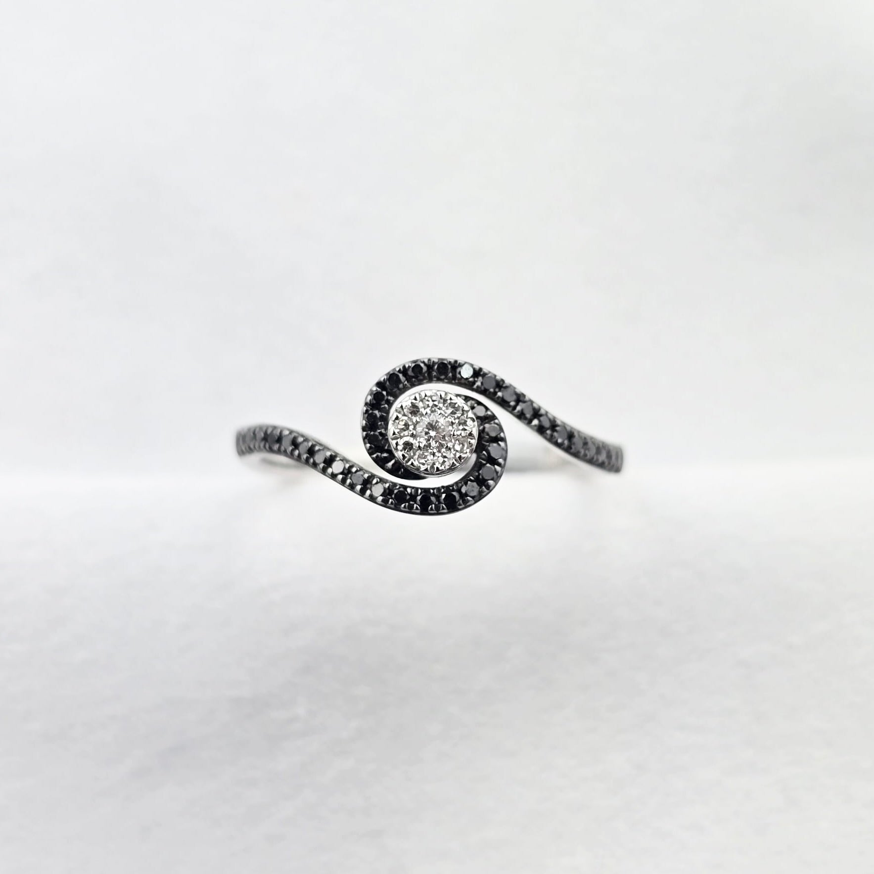 Black Diamond Swirl Ring