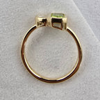 Toi et Moi Peridot and Diamond Ring