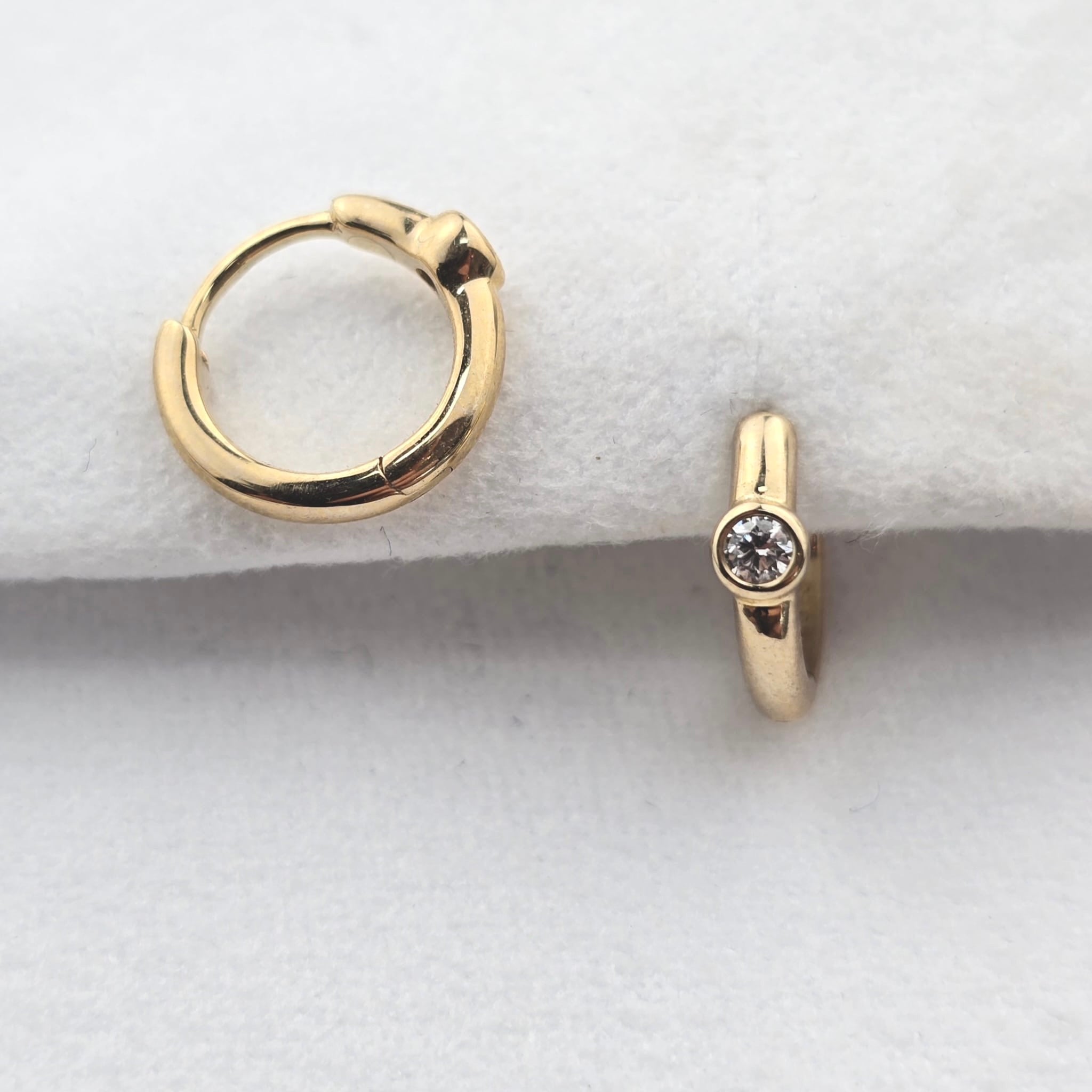 Diamond Detail Huggie Hoops