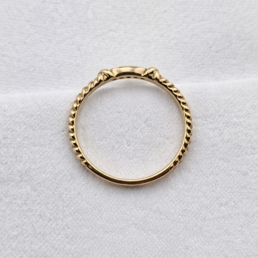 Rope Diamond Detail Ring