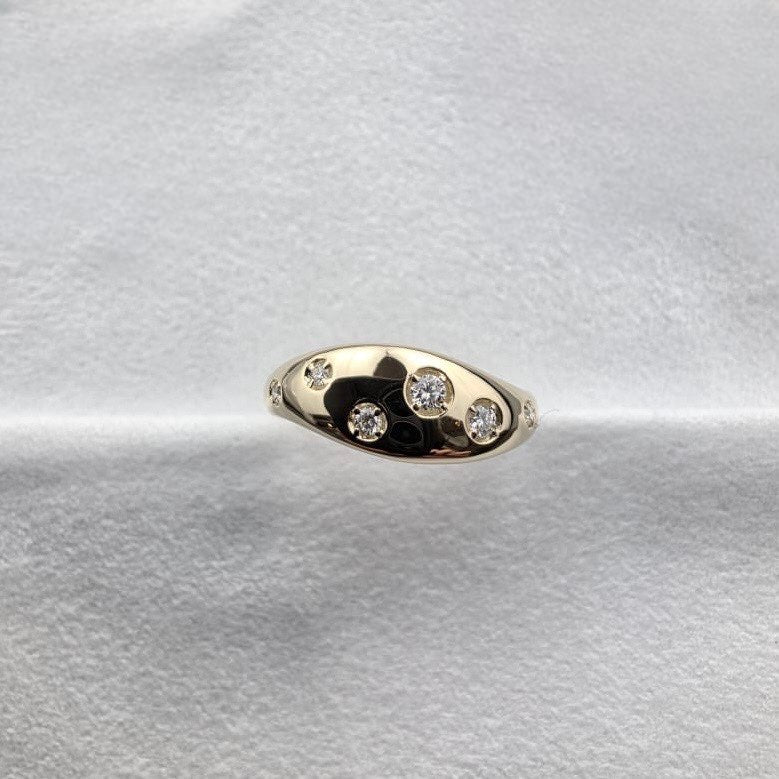 Scattered Diamond Shaped Ring