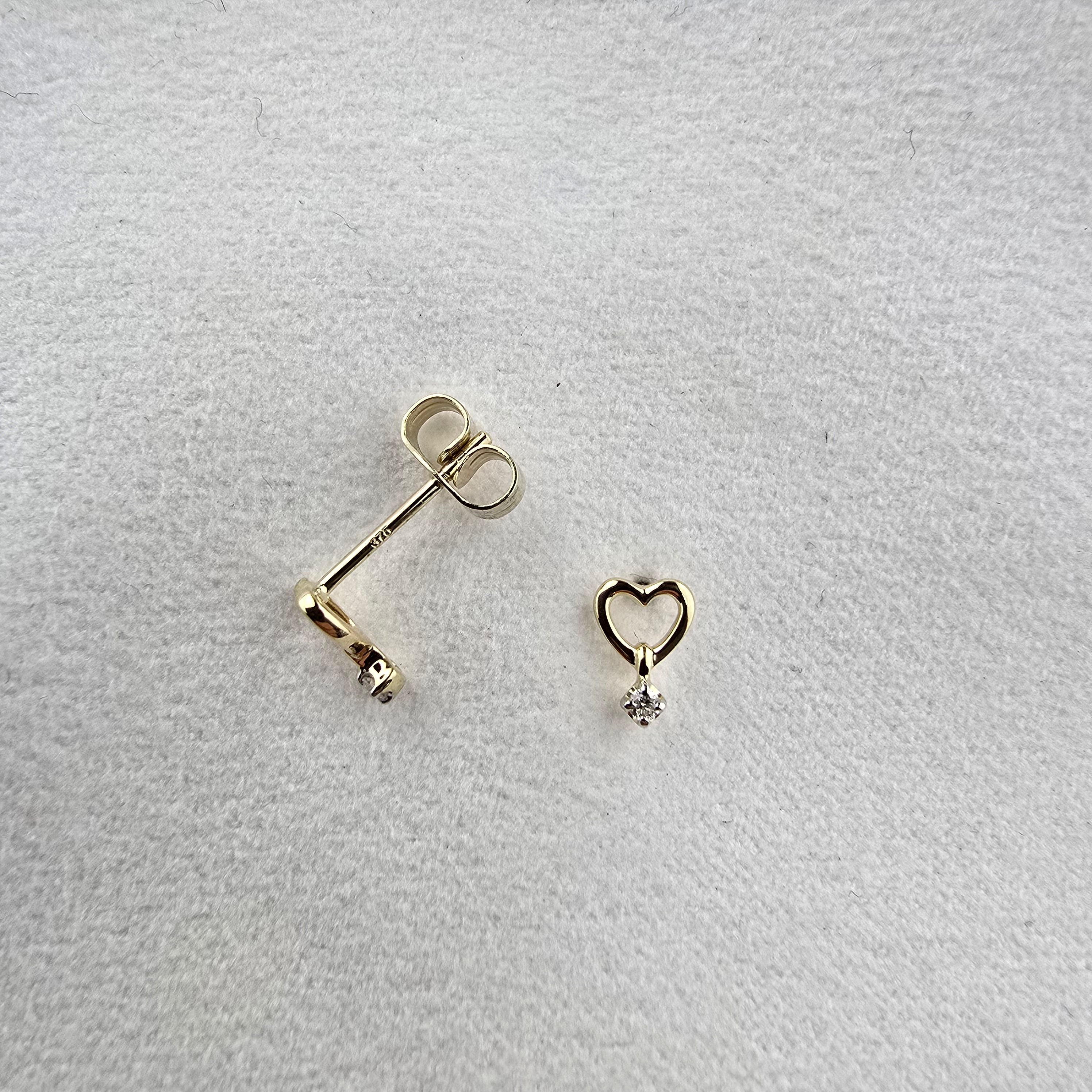 Heart Shaped Diamond Drop Earrings