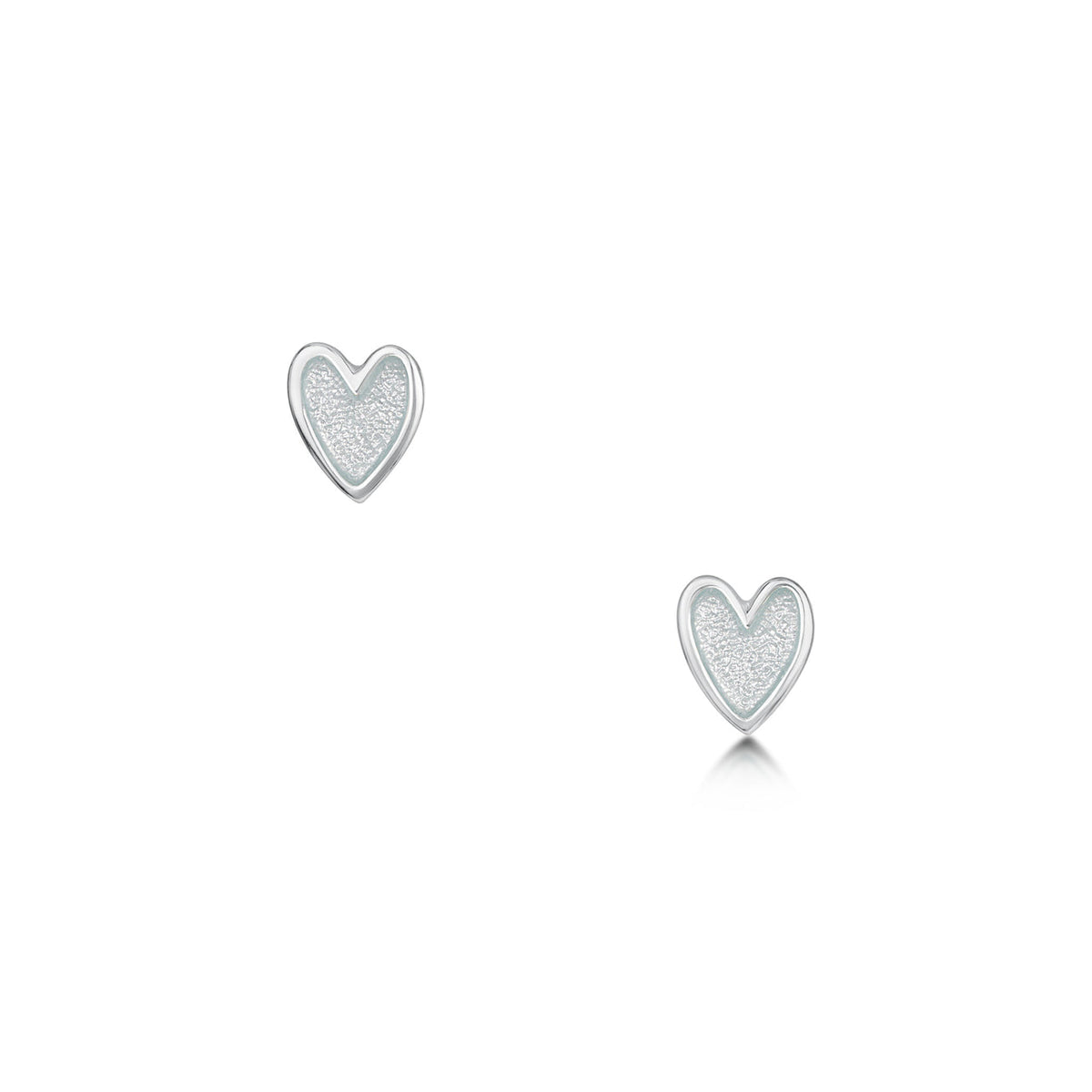 Secret Hearts Stud Earrings in Frost Enamel