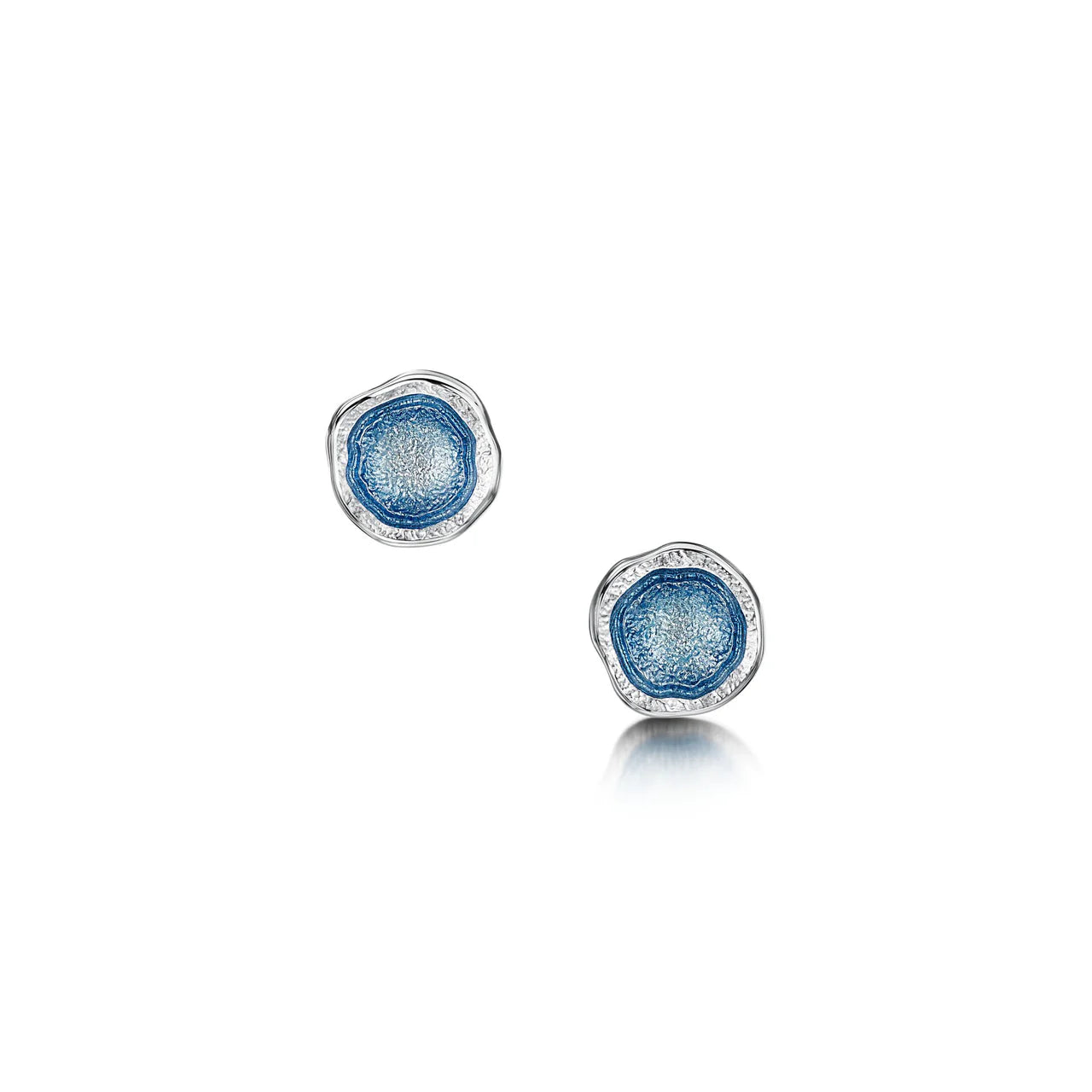 Lunar Petite Stud Earrings in Lunar Blue Enamel