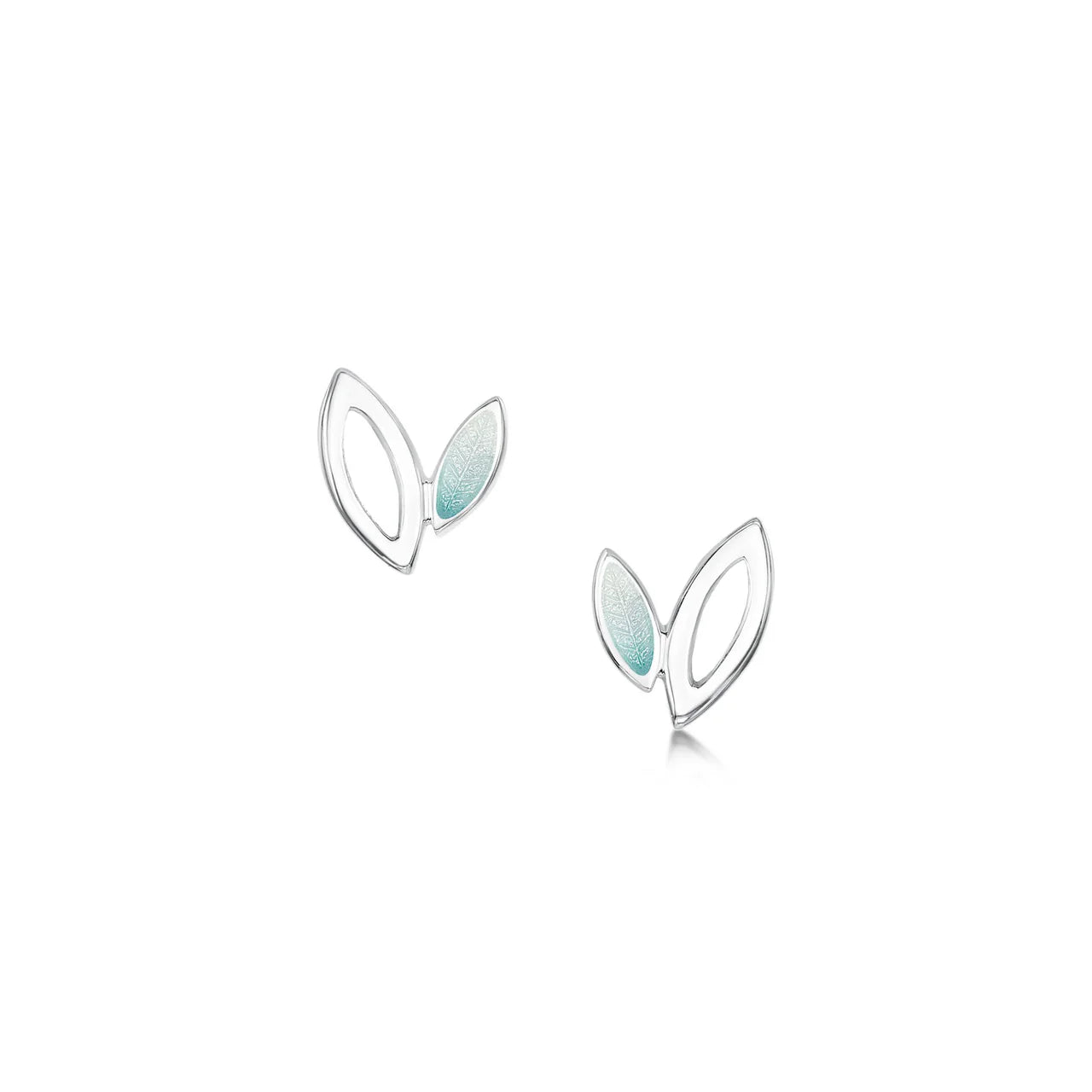 Seasons Silver Petite Stud Earrings in Winter Enamel