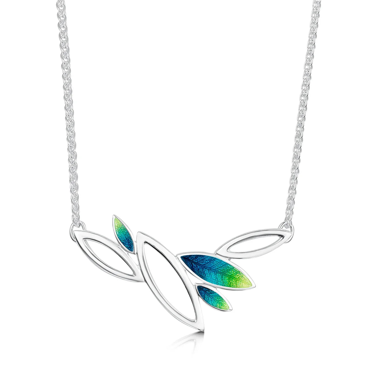 Seasons Silver Necklace in Spring Enamel