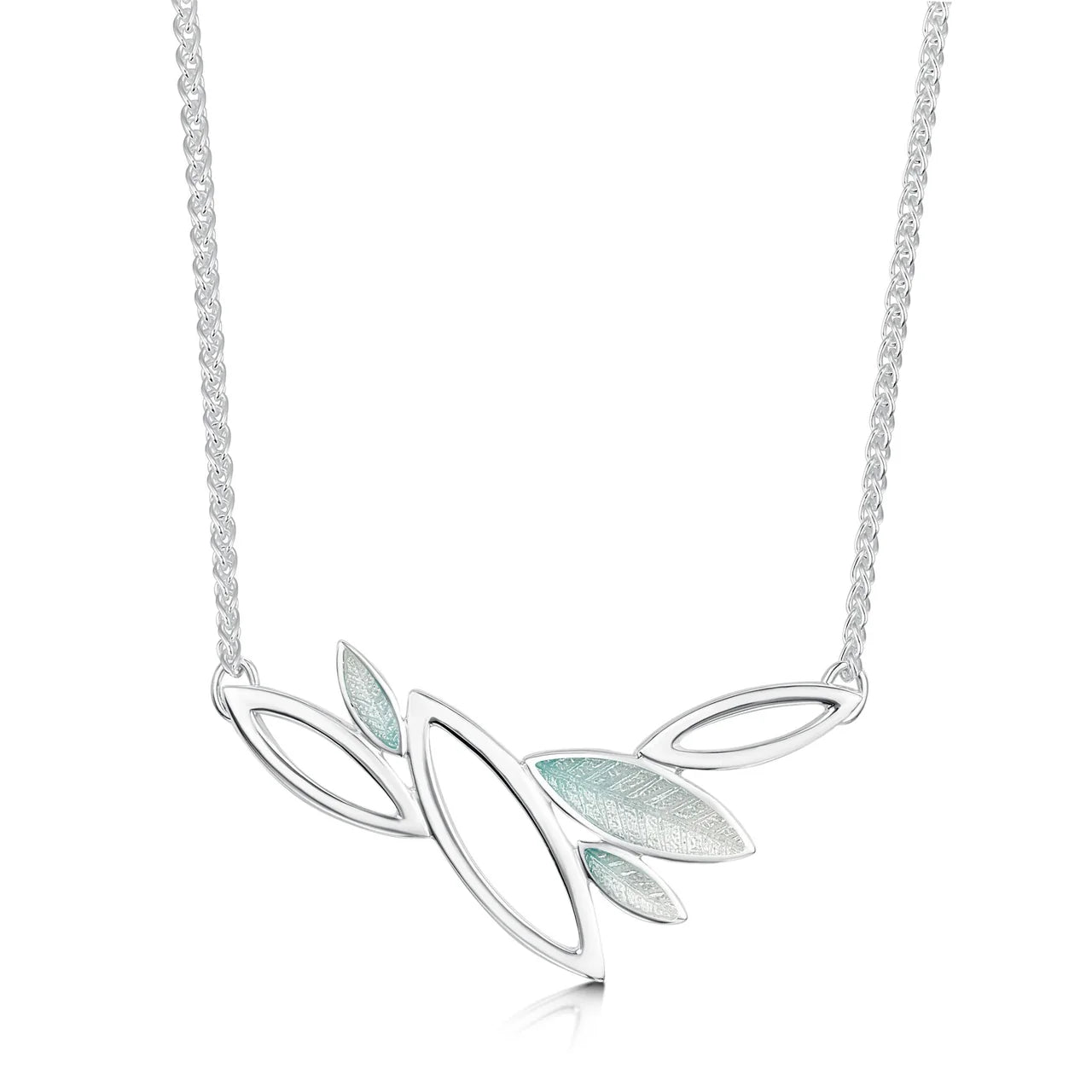 Seasons Silver Necklace in Winter Enamel