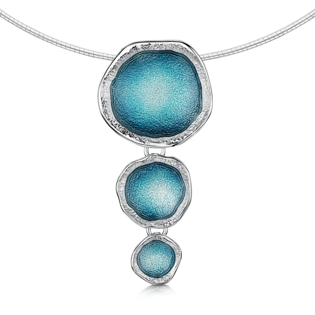 Lunar Sterling Silver Drop Necklace in Lichen Enamel