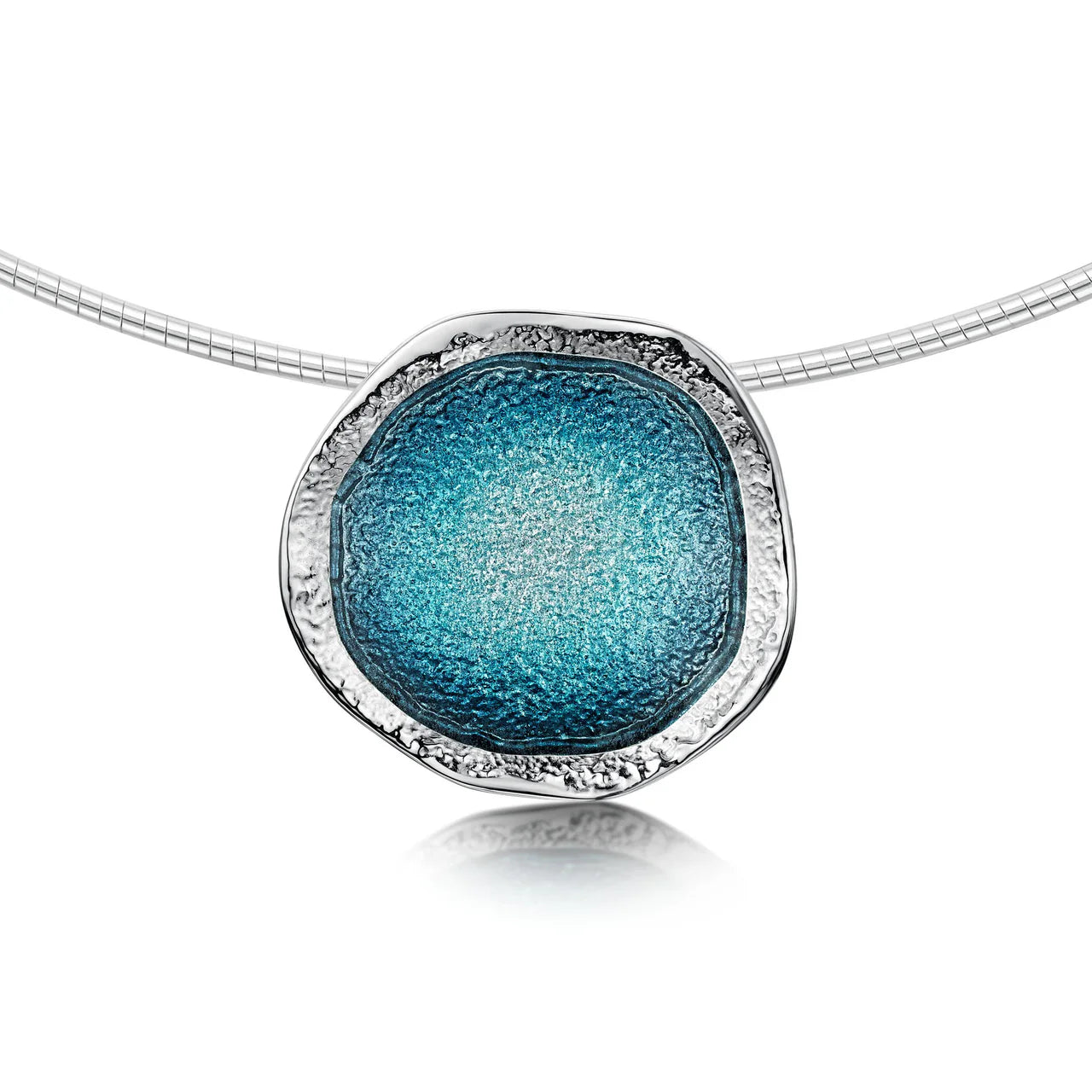Lunar Sterling Silver Dress Necklace in Lichen Enamel