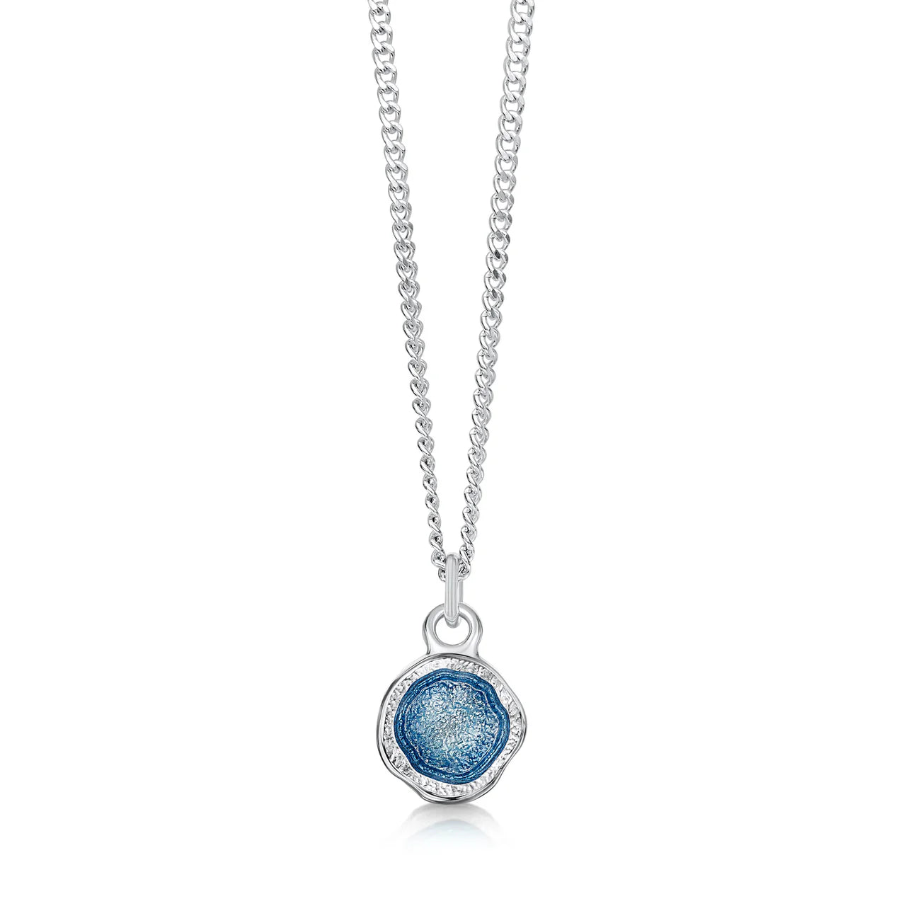 Lunar Petite Pendant Necklace in Lunar Blue Enamel