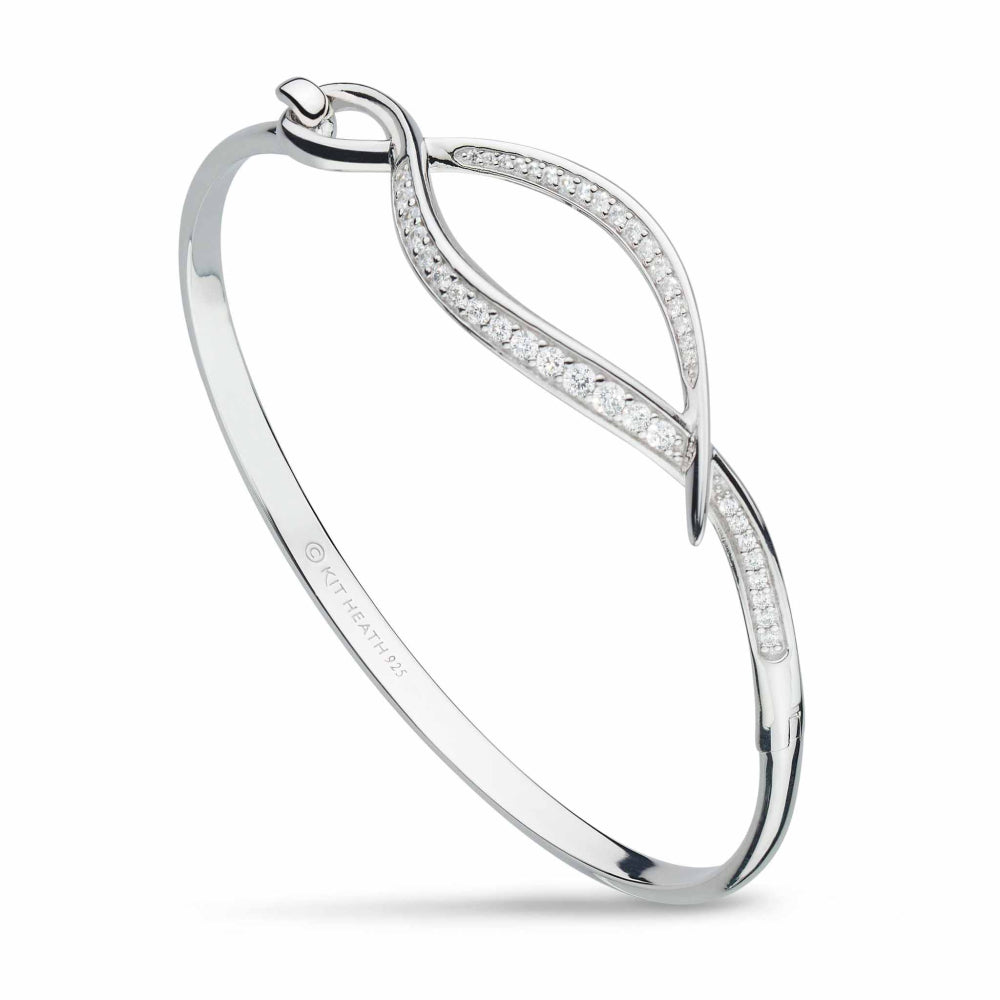 Entwine Twine Twist Pavé Hinged Bangle