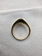 Oval Green Sapphire Reverse Taper Ring