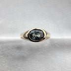 Oval Green Sapphire Reverse Taper Ring