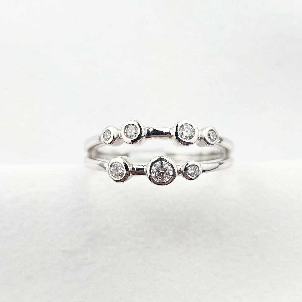 Two Row Open Diamond Bubble Ring