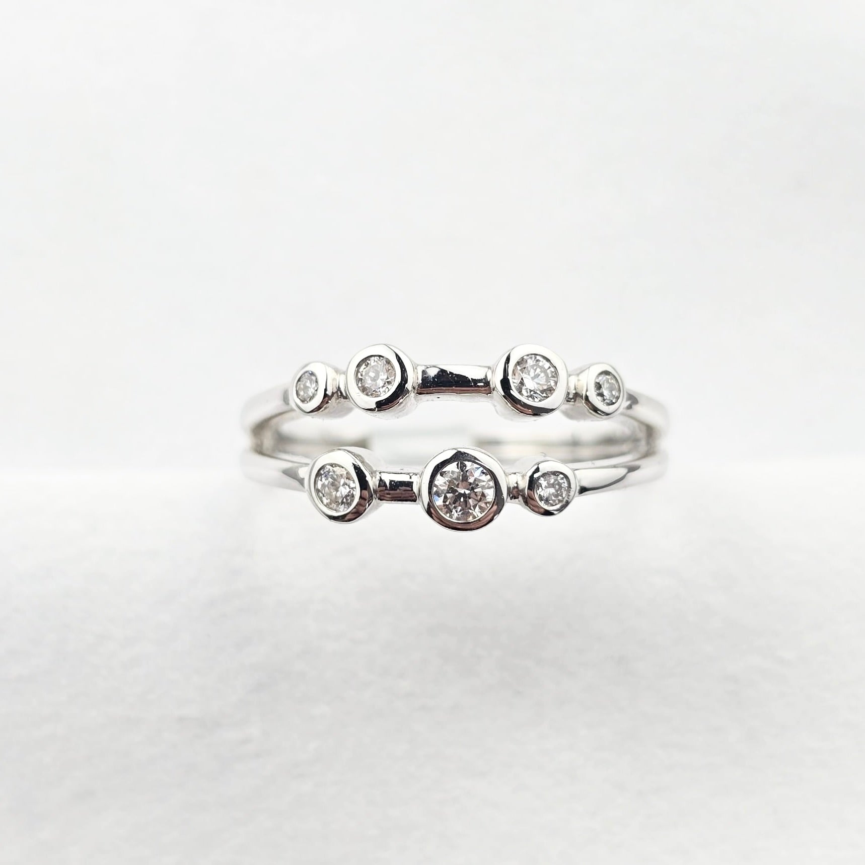 Two Row Open Diamond Bubble Ring