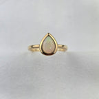 Opal Pear Solitaire Ring