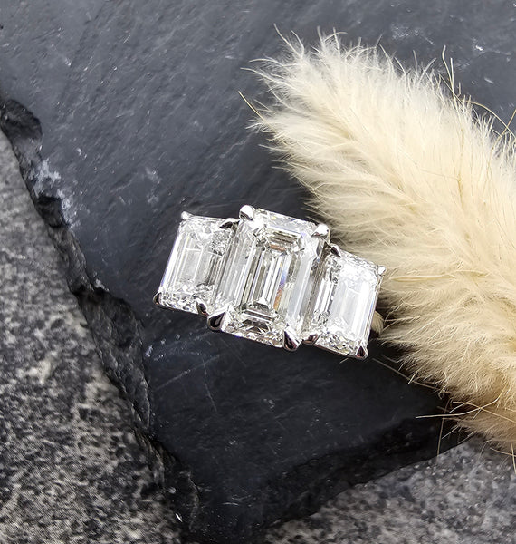 Emerald Cut Lab Grown Diamond Trilogy