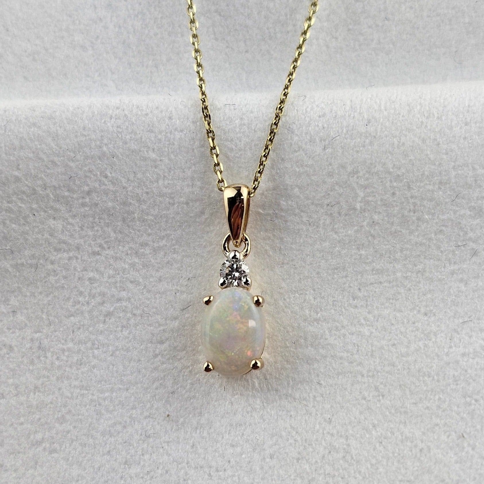 Opal and Diamond Pendant