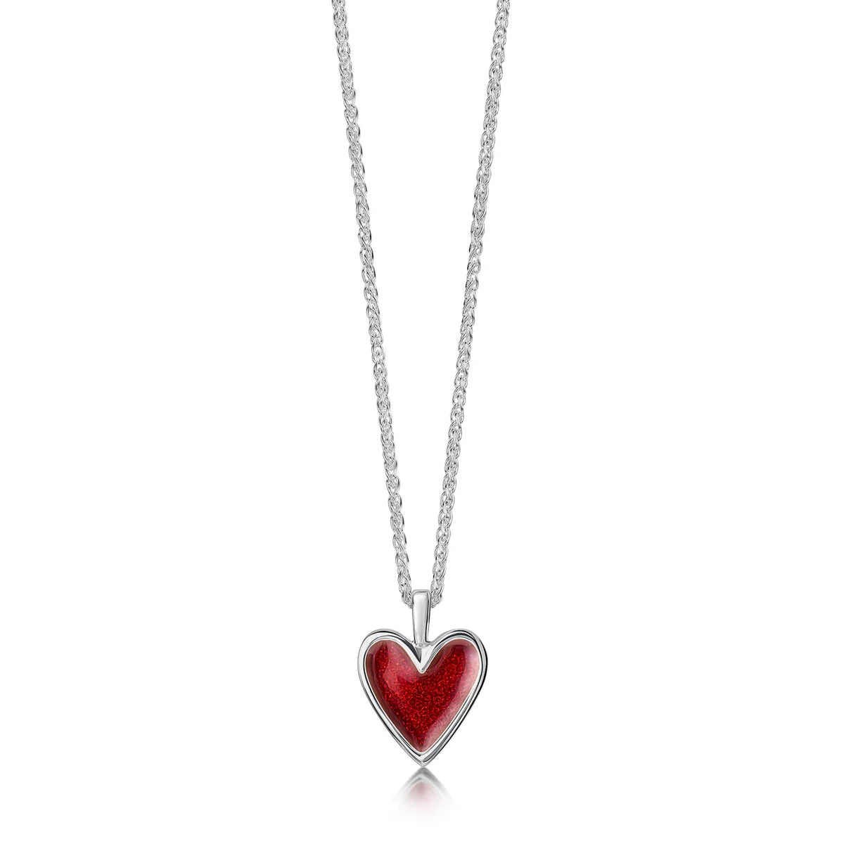 Secret Hearts Dress Pendant in Red Enamel