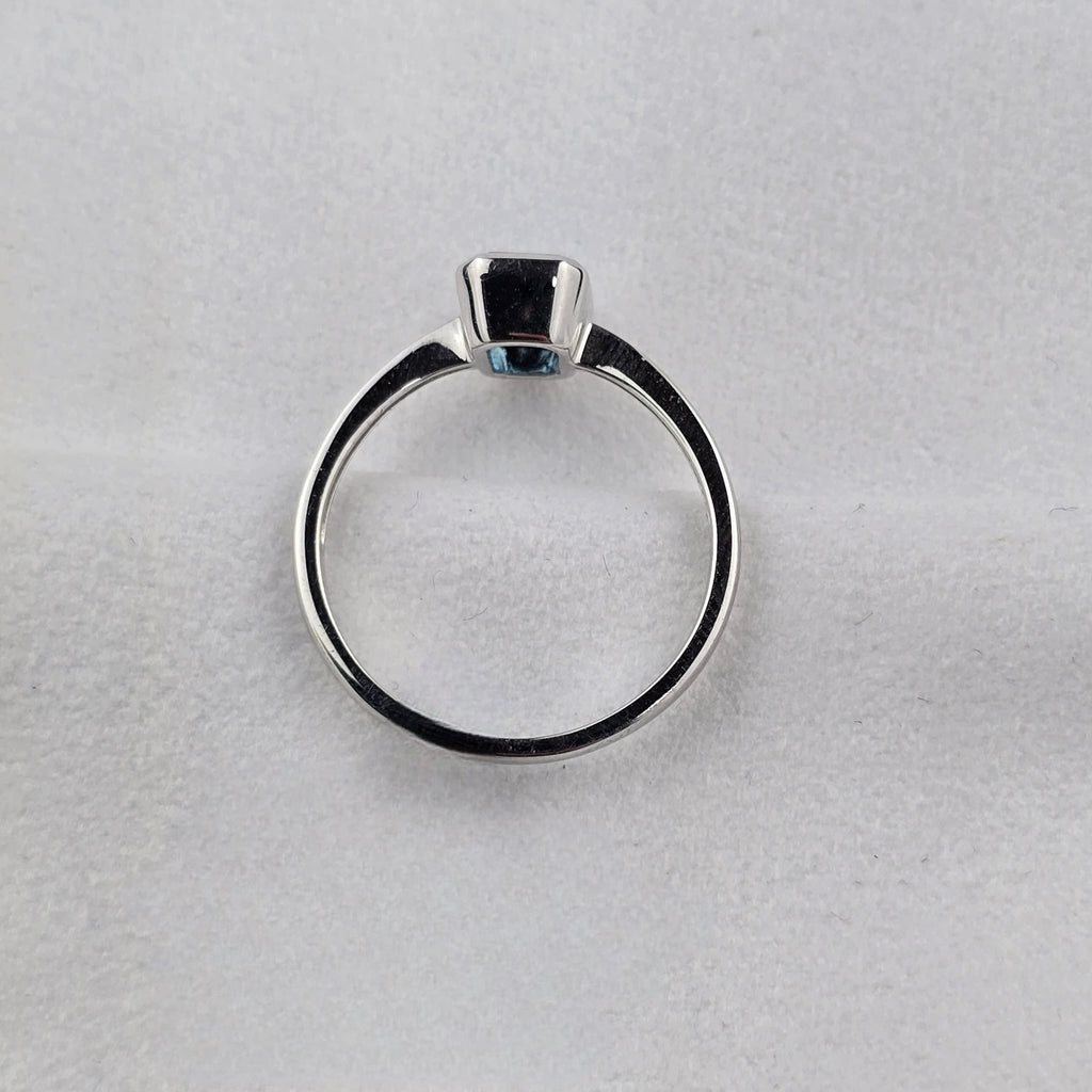 Octagonal London Blue Topaz Ring