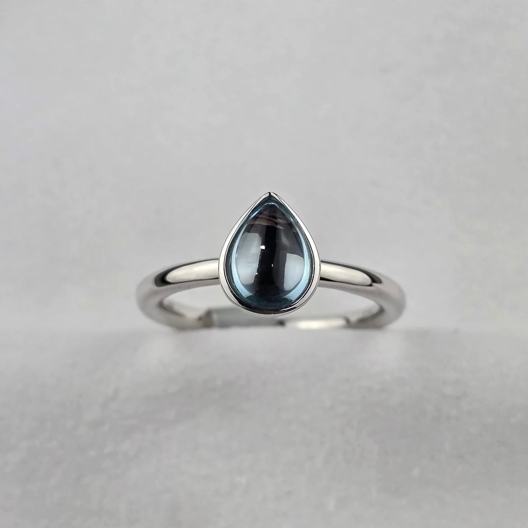 Blue Topaz Rubover Ring