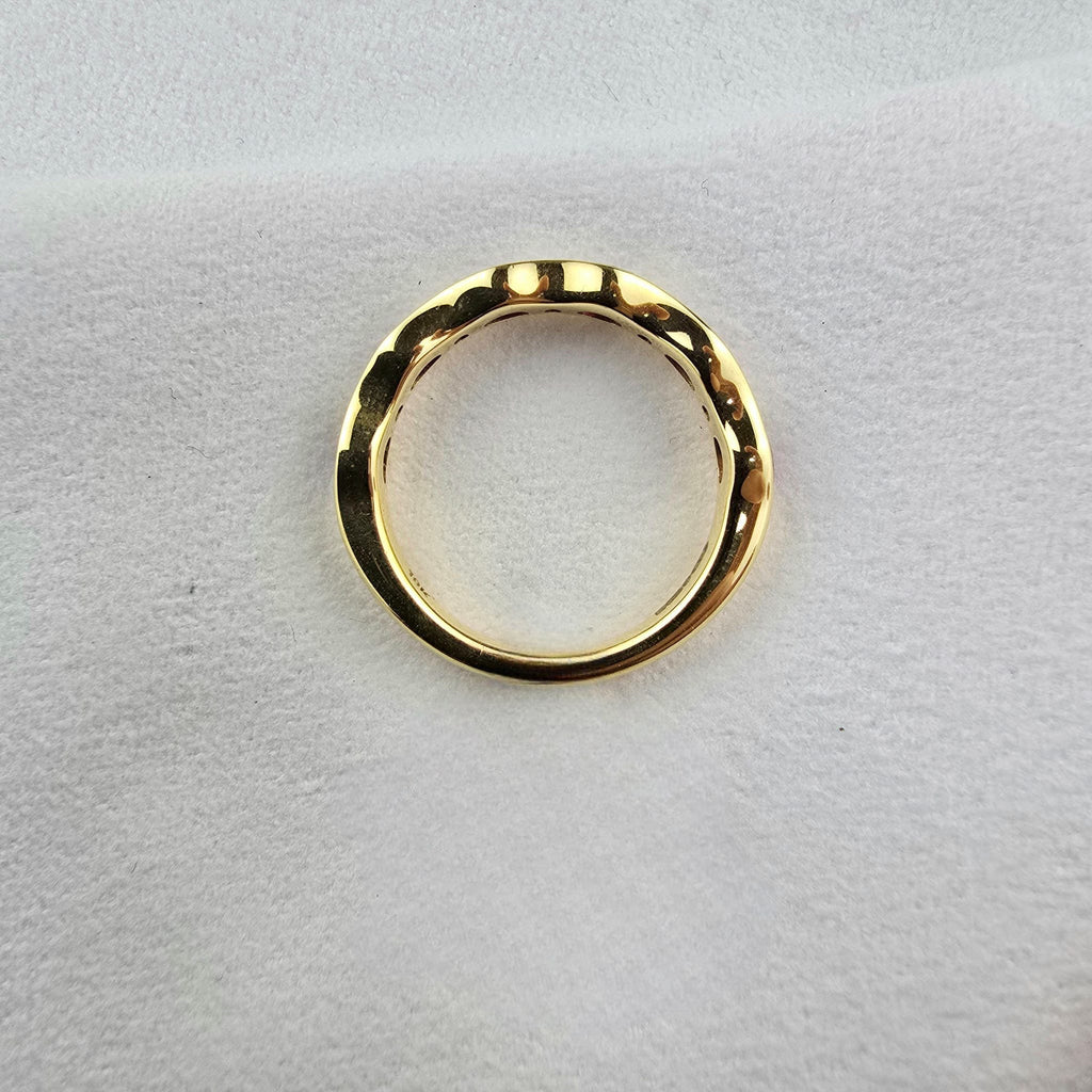 Wave Edge Ruby and Diamond Ring