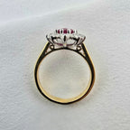 Oval Ruby and Diamond Cluster Ring
