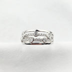 Four Row Diamond Bubble Ring