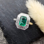 Vintage Style Emerald and Diamond Ring