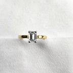 Emerald Diamond Solitaire Ring