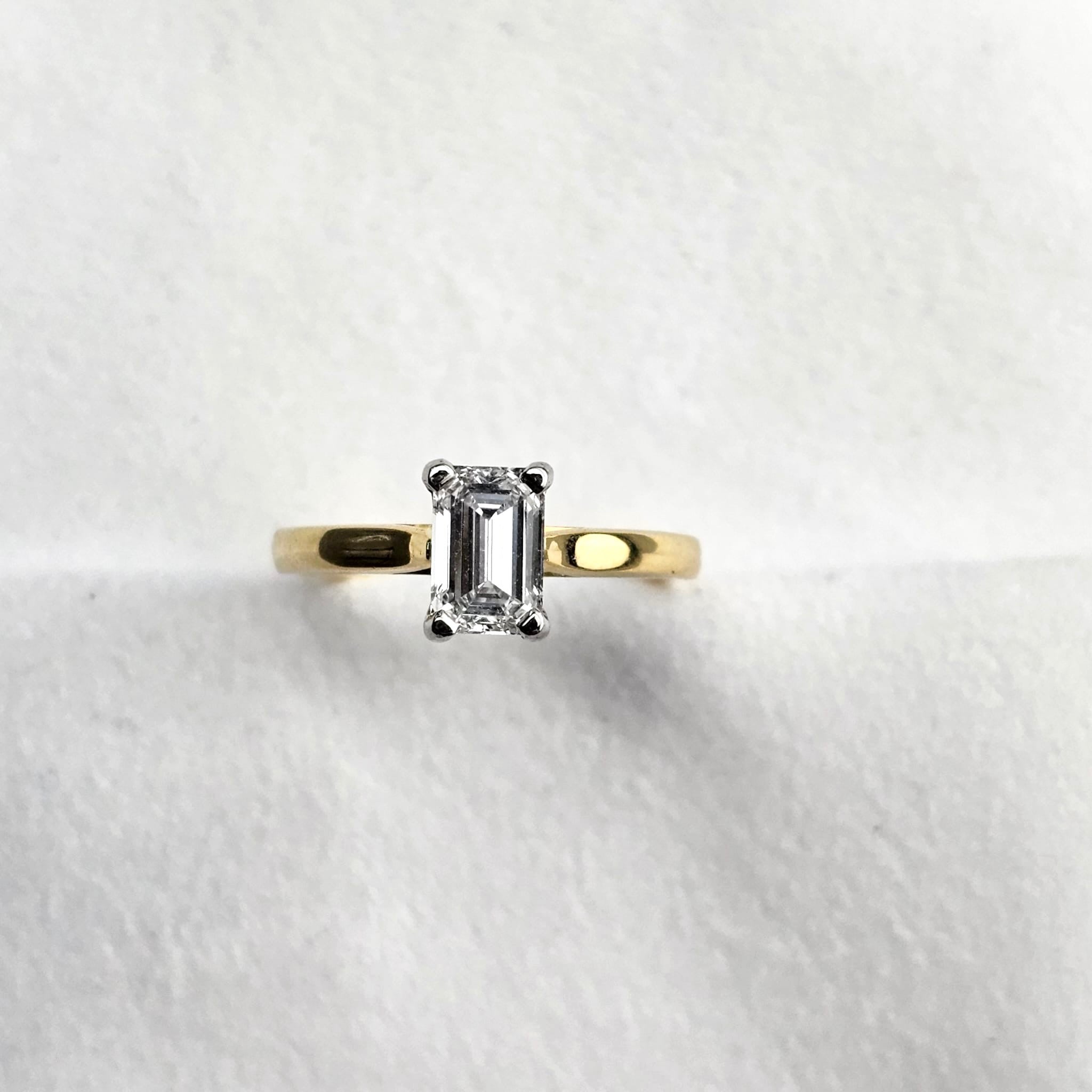 Emerald Diamond Solitaire Ring