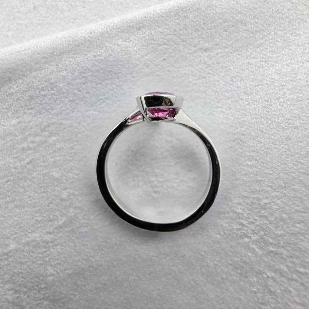 Pink Spinel and Diamond Open Twist Ring