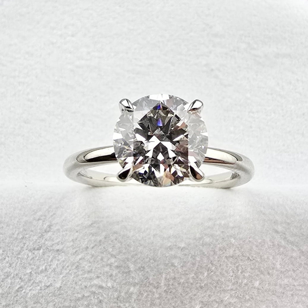 Lab Grown Round Hidden Halo Solitaire