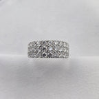 Triple Row Claw Set Diamond Ring