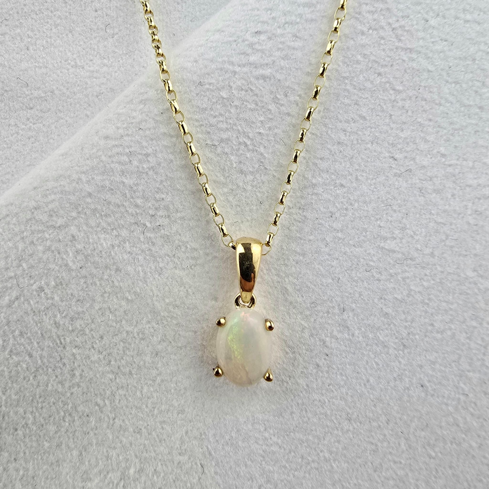 Oval Opal Claw Set Pendant