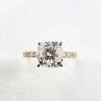 Lab Grown Cushion Diamond Shoulder Ring