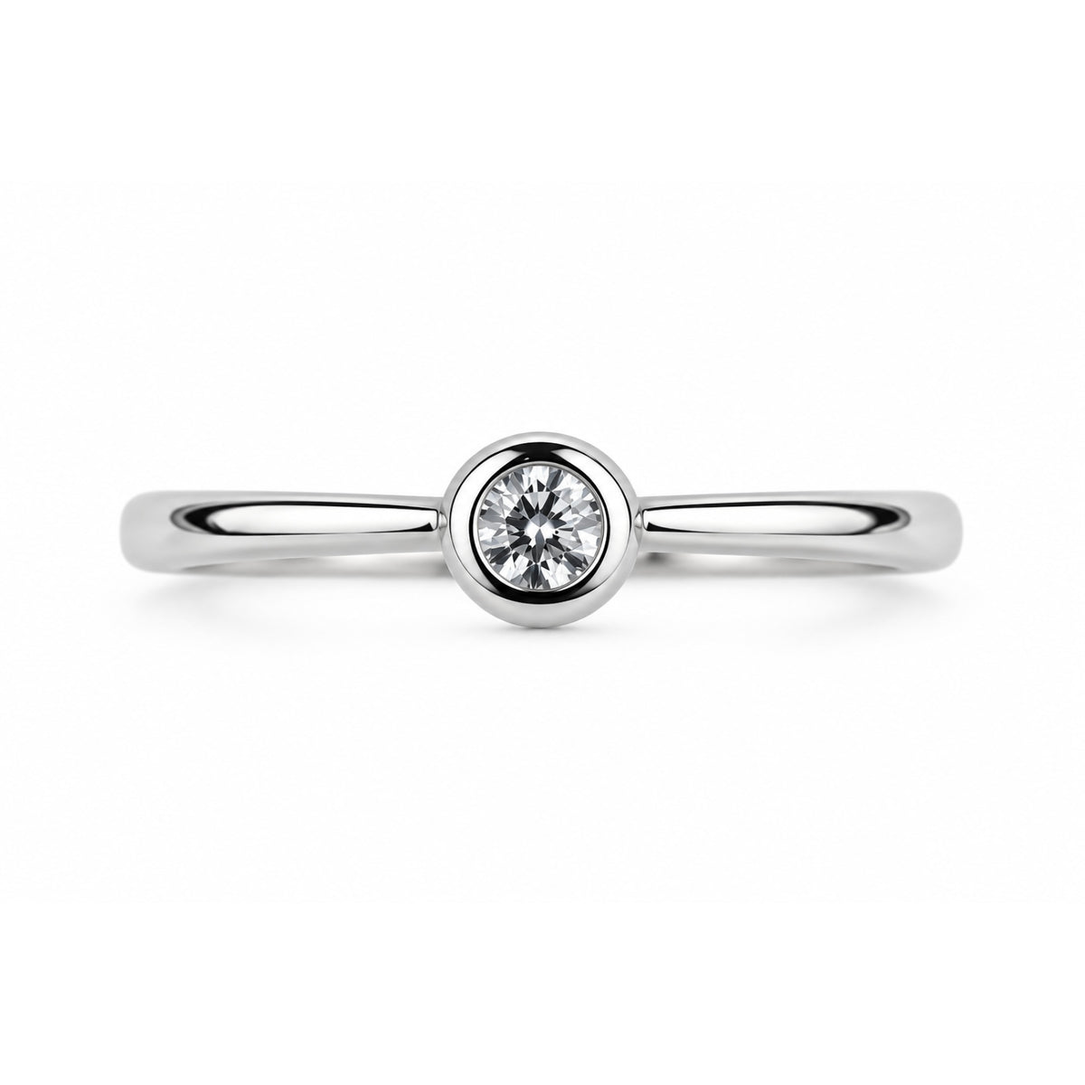 Solitaire Diamond Rubover Ring