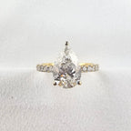 Lab Grown Pear Diamond Shoulder Ring