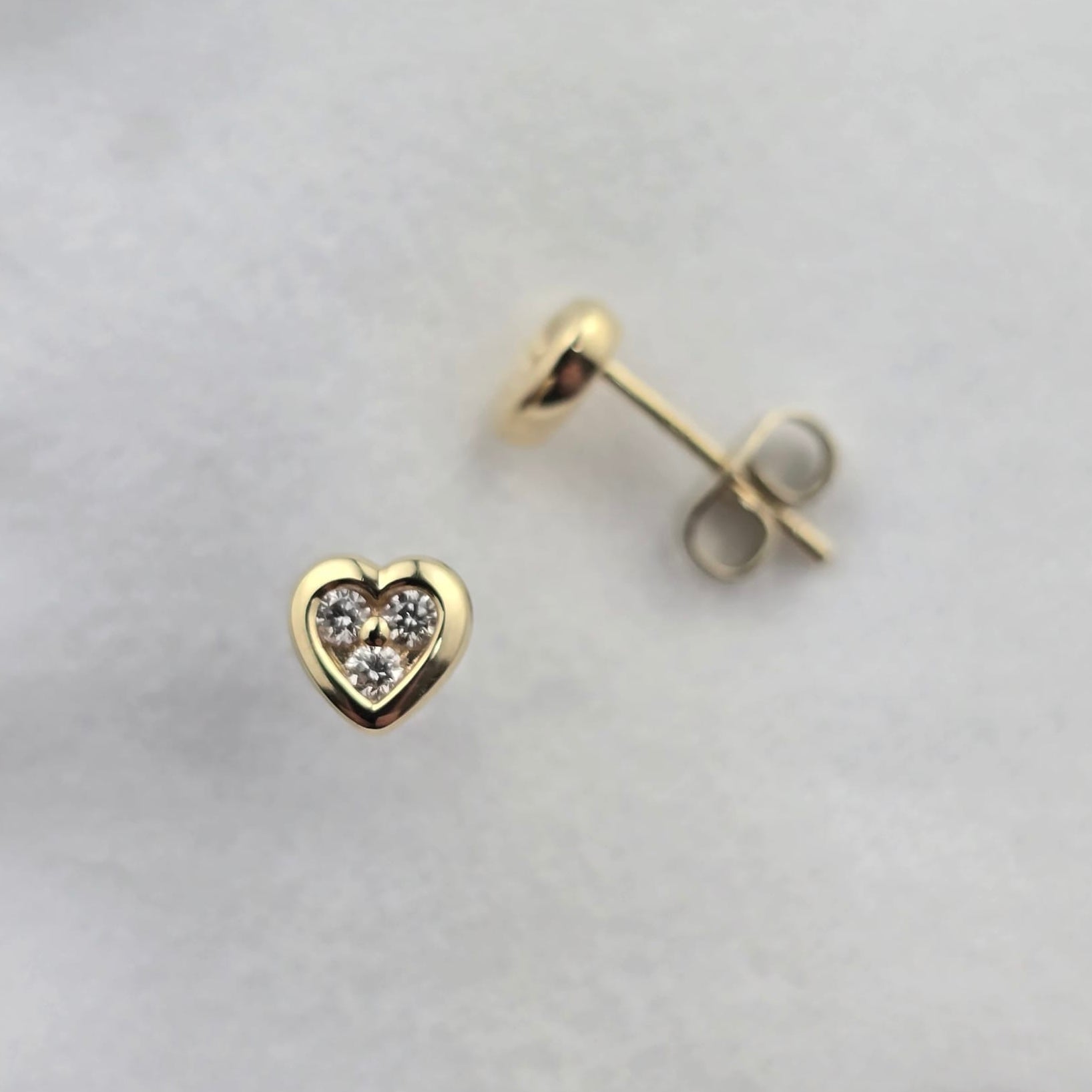 Heart Diamond Stud Earrings