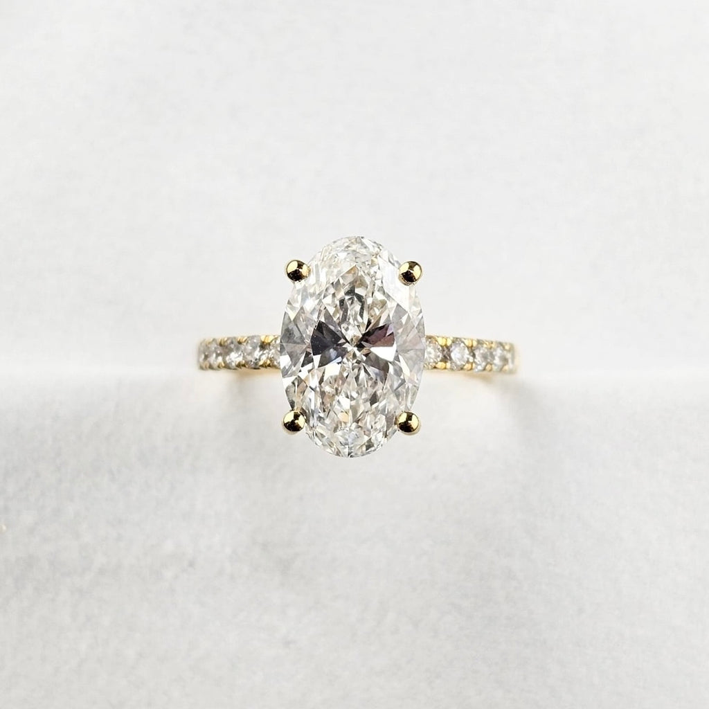 Lab Grown Oval Diamond Shoulder Ring
