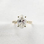 Lab Grown Oval Diamond Shoulder Ring