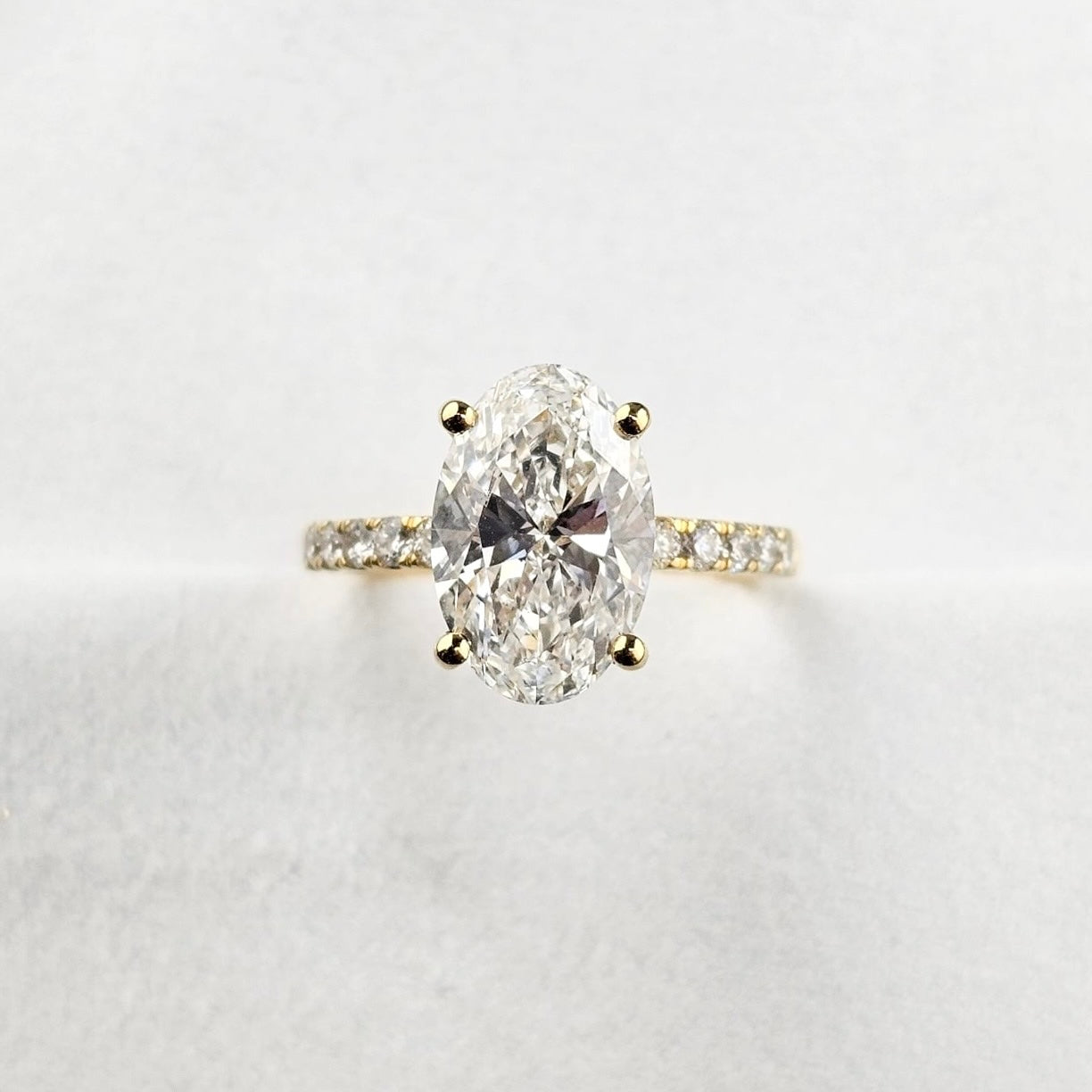 Lab Grown Oval Diamond Shoulder Ring