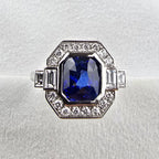 Sapphire and Diamond Vintage Cluster Ring