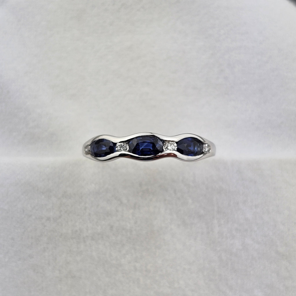 Wave Channel Set Sapphire Ring