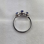 Triple Halo Sapphire and Diamond Ring