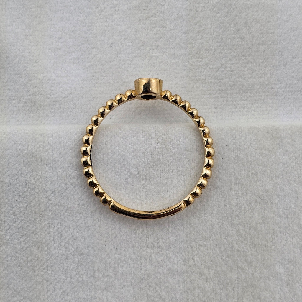 Pear sapphire beaded ring